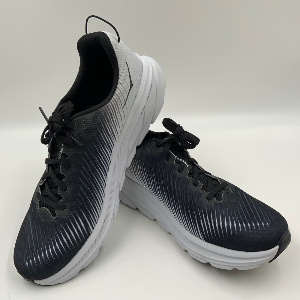 Hoka Rincon 3 Men's Running Shoes Black White Lightweight Size XX‎